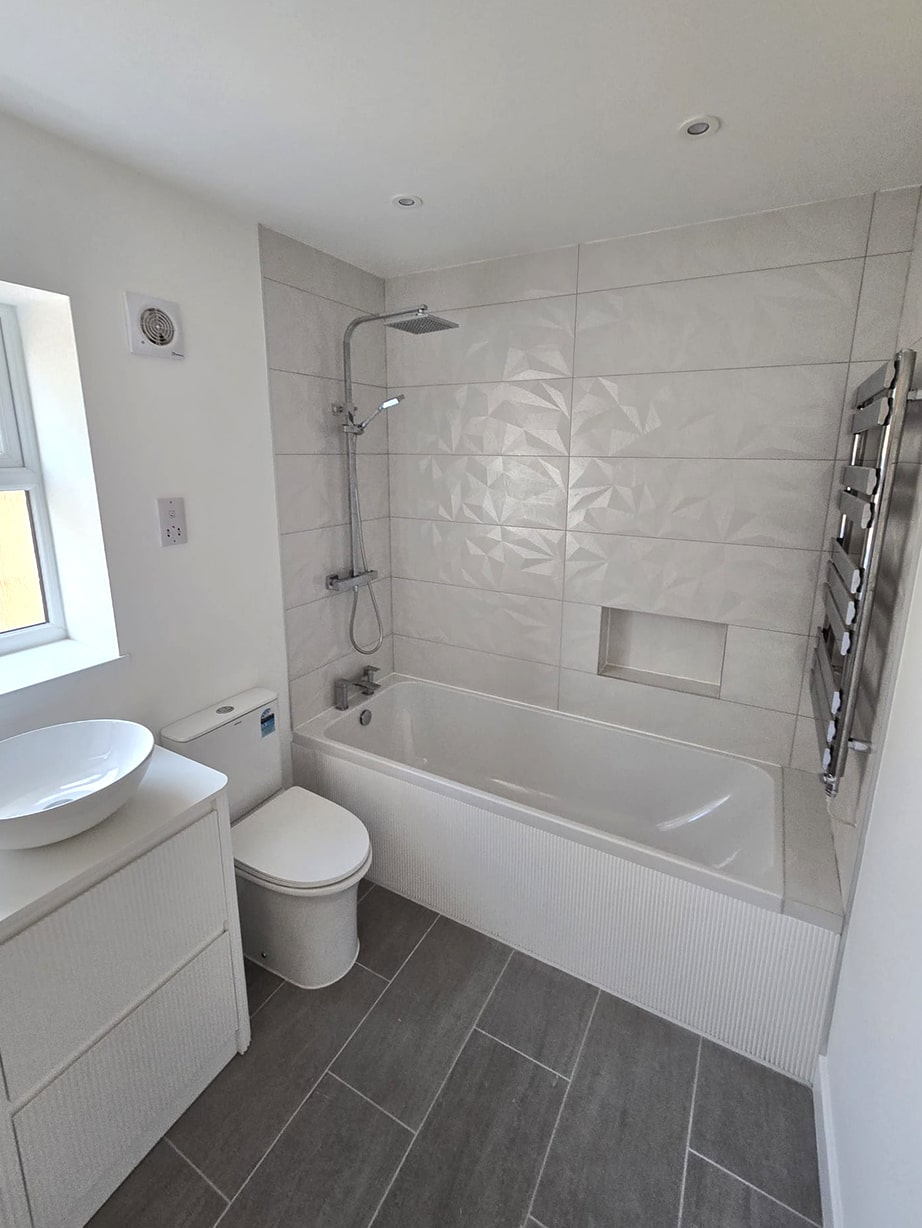 Newly fitted bathroom by Magnum Building Services